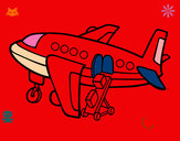 Dibujo Avión cargando equipaje pintado por pilimoon