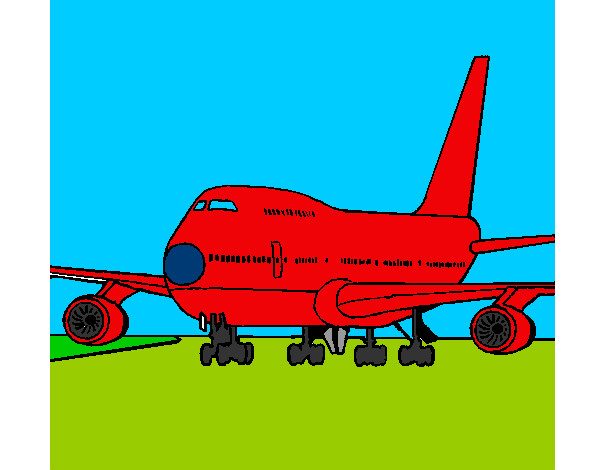 Dibujo Avión en pista pintado por diego20