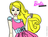 Dibujo Barbie con su vestido con lazo pintado por aryam5750
