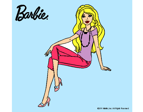 Dibujo Barbie moderna pintado por Miicaela 