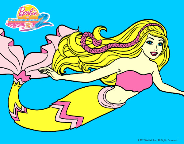 Dibujo Barbie sirena pintado por carrizales