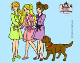 Dibujo Barbie y sus amigas en bata pintado por crisgonzas