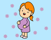 Dibujo Chica embarazada pintado por DibuDelva