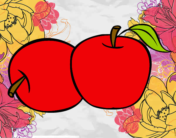 Dibujo Dos manzanas pintado por Karollss