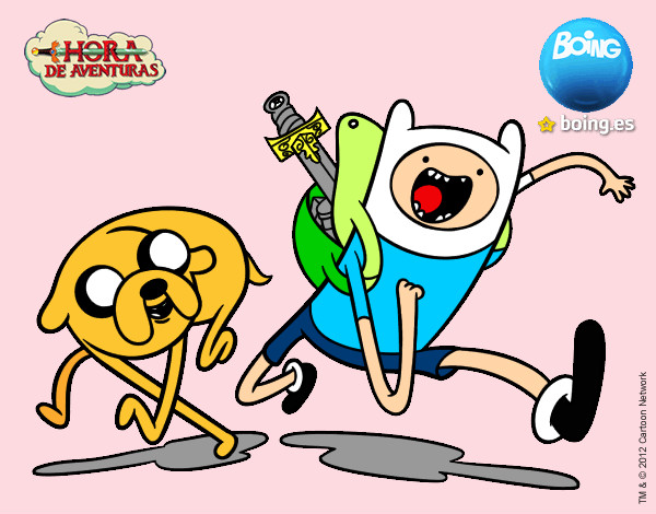 Dibujo Finn y Jake pintado por EstelaLala