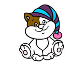 Dibujo Gato con gorro pintado por sakuraflac