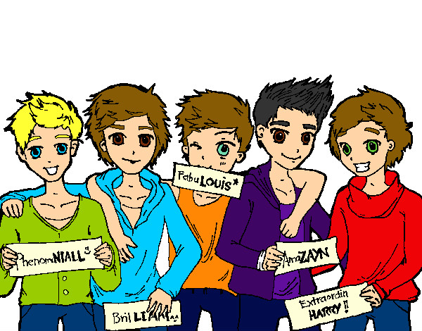 Dibujo Los chicos de One Direction pintado por luciaona