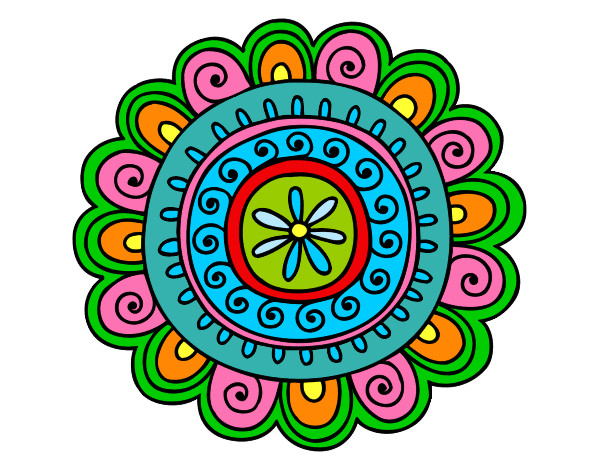 Dibujo Mandala alegre pintado por directiona