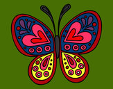 Dibujo Mandala mariposa pintado por cook