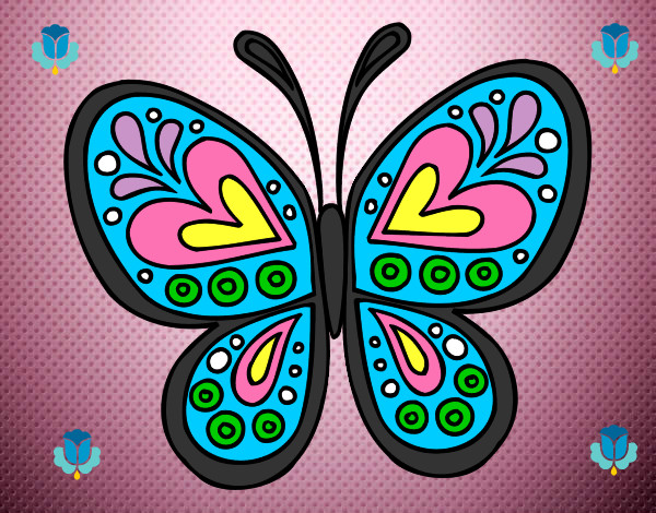 Dibujo Mandala mariposa pintado por JULIANYS