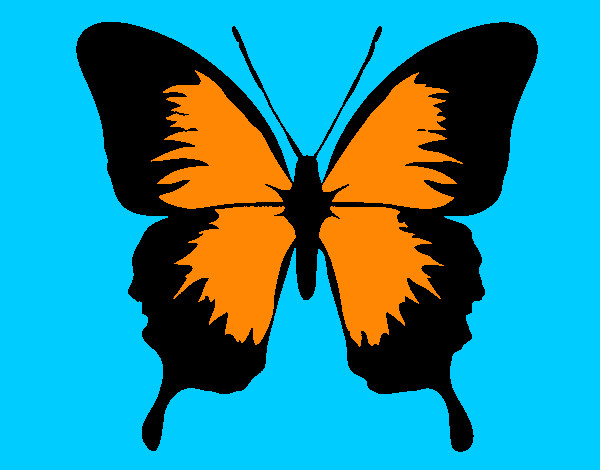 Dibujo Mariposa con alas negras pintado por JULIANYS