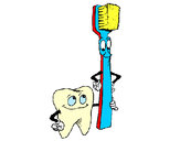 Dibujo Muela y cepillo de dientes pintado por veronica22