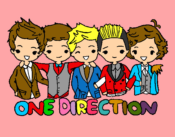 Dibujo One direction pintado por guapos 