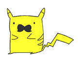 Dibujo Pikachu con bigote pintado por Erickbb
