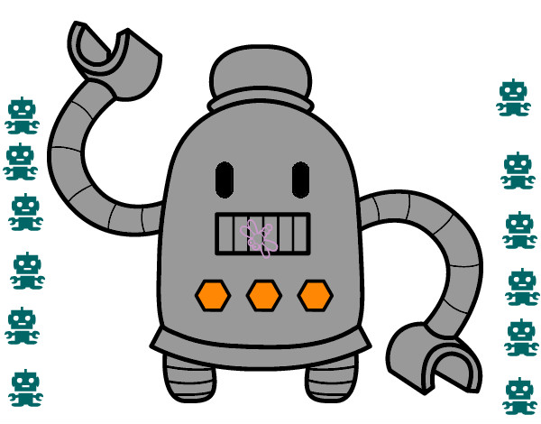 Dibujo Robot con largos brazos pintado por espirofant