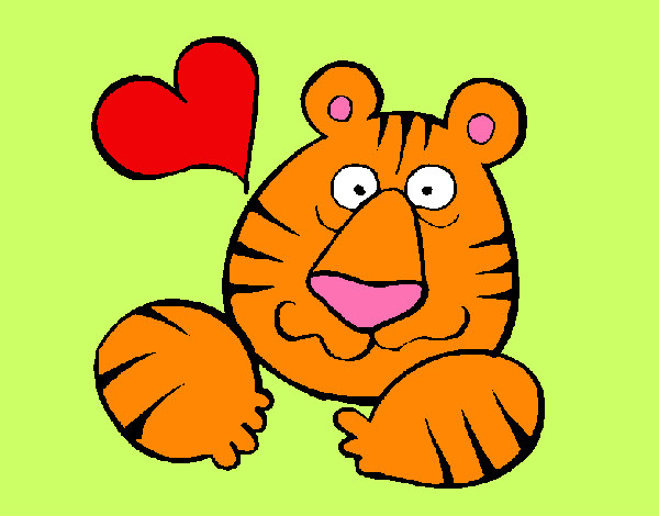 Dibujo Tigre loco de amor pintado por ariadna657