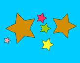 Dibujo 6 estrellas pintado por NandaBelen