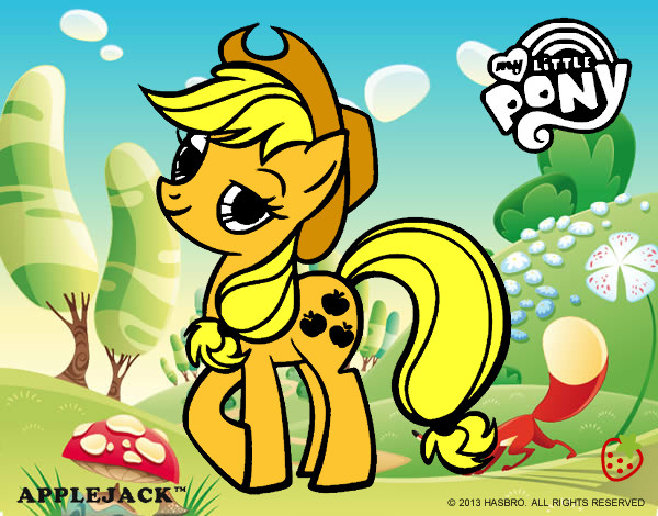 Dibujo Applejack pintado por rati