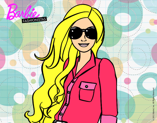 Dibujo Barbie con gafas de sol pintado por anyio16