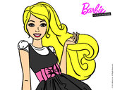 Dibujo Barbie con su vestido con lazo pintado por Sofia08