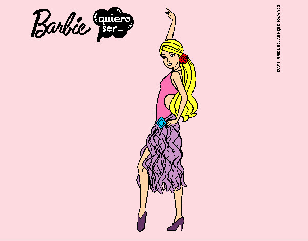 Dibujo Barbie flamenca pintado por leire123