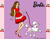 Dibujo Barbie paseando a su mascota pintado por leire123
