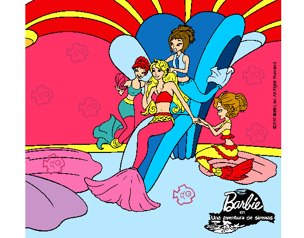 Dibujo Barbie princesa sirena pintado por LINDALEE