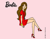 Dibujo Barbie sentada pintado por leire123