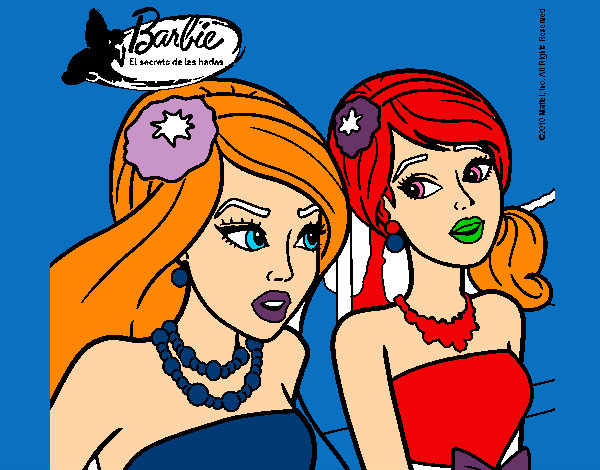 Dibujo Barbie y su amiga 1 pintado por koalla