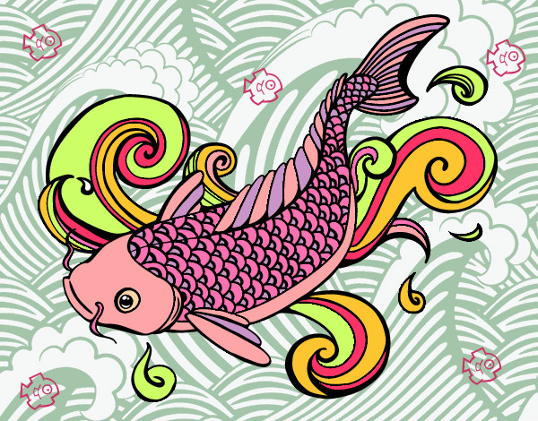 Dibujo Carpa koi pintado por Mariana26