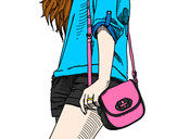 Dibujo Chica con bolso pintado por sweetCaram