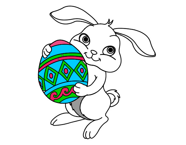 Dibujo Conejo con huevo de pascua pintado por pao862