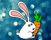 Dibujo Conejo con zanahoria pintado por vitu12