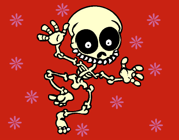 Dibujo Esqueleto contento 2 pintado por gloregi