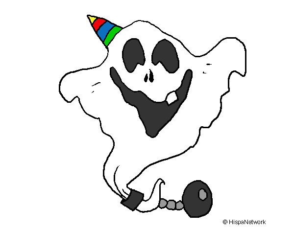 Dibujo Fantasma con sombrero de fiesta pintado por ivanzito