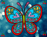 Dibujo Mandala mariposa pintado por chivica