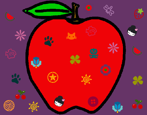 Dibujo manzana pintado por Anyelita