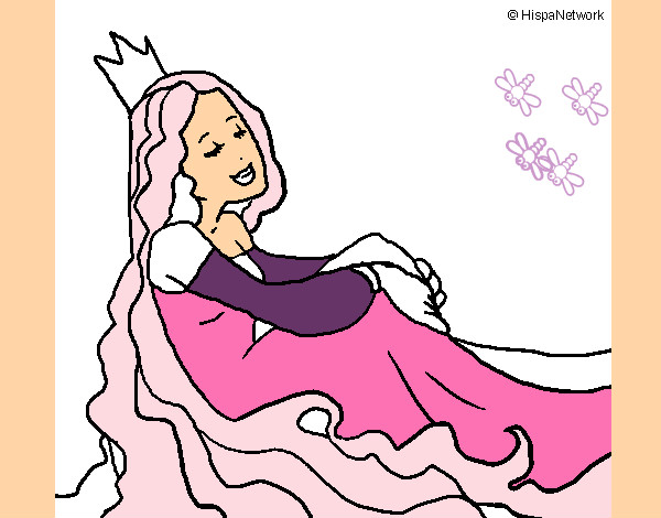 Dibujo Princesa relajada pintado por agata7