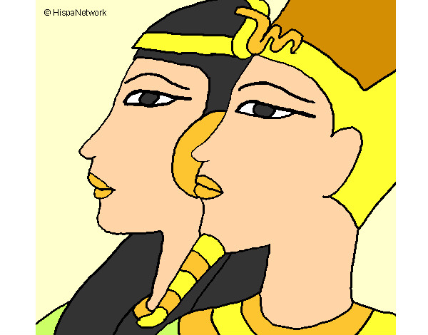 Dibujo Ramsés y Nefertiti pintado por Mariana26