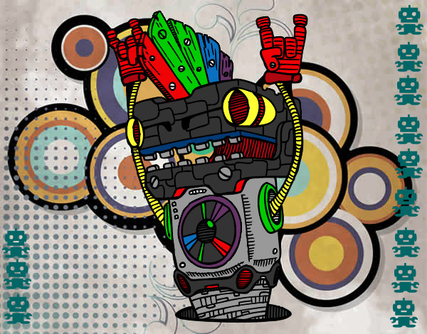 Dibujo Robot Rock and roll pintado por gadiel13