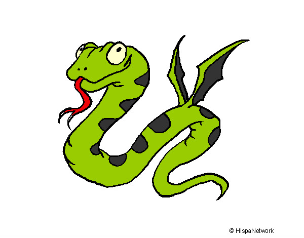 Dibujo Serpiente con alas pintado por ivanzito