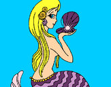 Dibujo Sirena y perla pintado por ipbatanero
