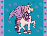 Dibujo Unicornio con alas pintado por kariale