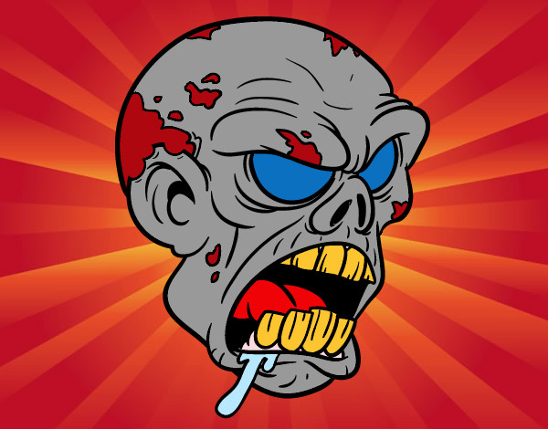 Dibujo Cabeza de zombi pintado por felipe16