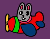 Dibujo Conejo en avión pintado por ADINA