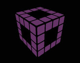 Dibujo Cubo de Rubik pintado por harr