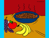 Dibujo Fruta y caracoles a la cazuela pintado por mis71051