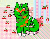 Dibujo Gato simpático pintado por Fiestapop