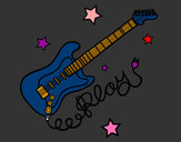 Dibujo Guitarra y estrellas pintado por harrylu1