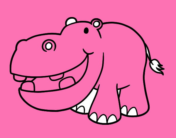 Dibujo Hipopótamo pequeño pintado por Fiestapop